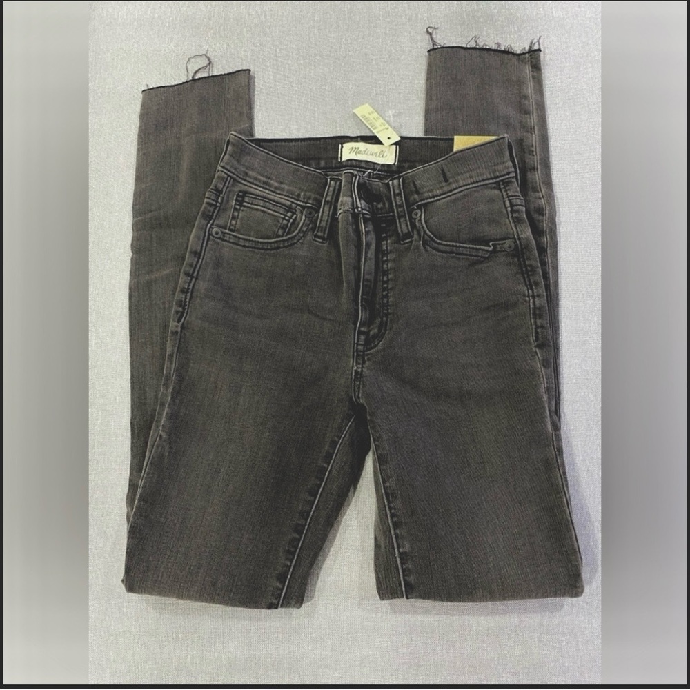 Madewell High Rise Skinny Jeans 24 NWT Washed Black Distressed Magic Pockets - Picture 4 of 8
